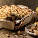 Le crumble poire chocolat de Cyril Lignac : quelques minutes et un four bien chaud