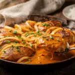 Poulet au paprika : une sauce au lait et aux oignons fondants, sans crème