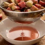 Rhubarbe : faites-la dégorger au sucre 1 h, puis égouttez-la sans la rincer