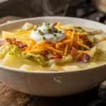 Soupe au chou et aux pommes de terre : une recette garnie de cheddar et de bacon